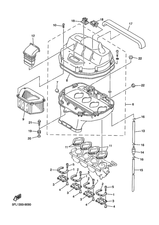 Yamaha 90338-13272 . Plug — shown on the Intake parts diagram