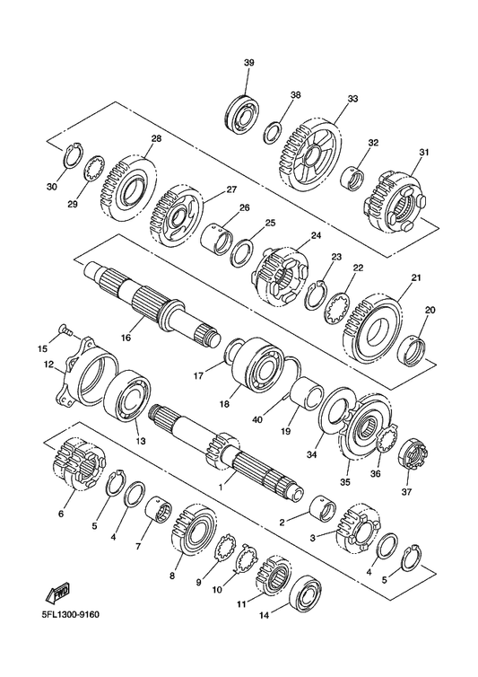 Yamaha 90387-253M6 . Collar — shown on the Transmission parts diagram
