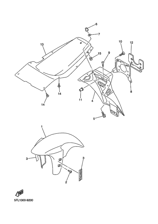 Yamaha 90154-05042 Screw, Binding — shown on the Fender parts diagram