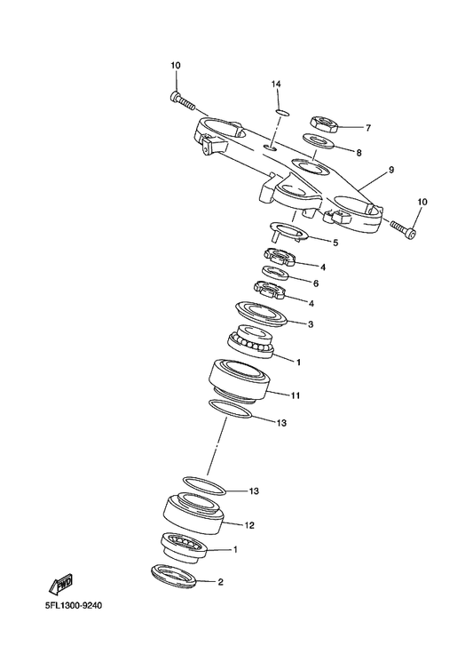 Yamaha 93210-56743 O-Ring — shown on the Steering parts diagram