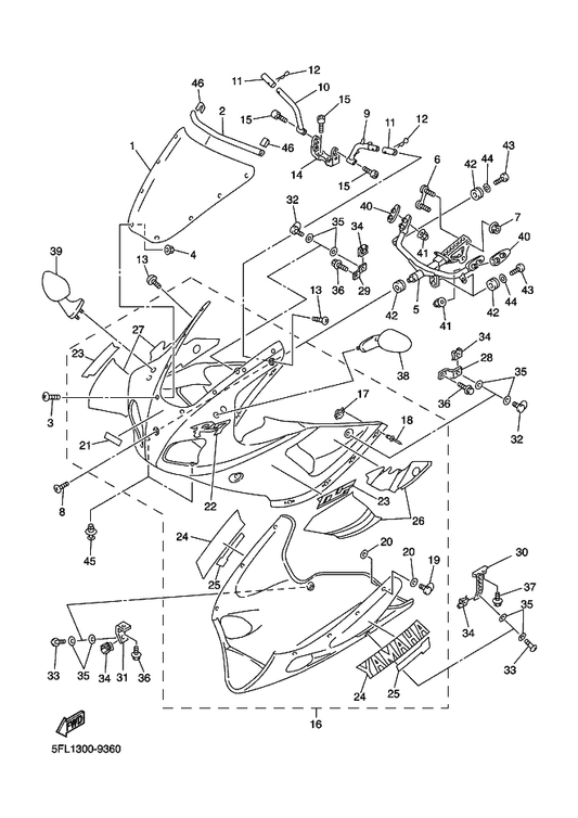 Yamaha 2TK-2177L-00 . Plate, Spring — shown on the Cowling 1 parts diagram
