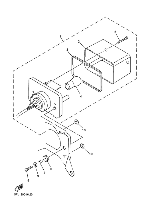 Yamaha 5FL-84710-00 Taillight Unit Assy — shown on the Taillight parts diagram
