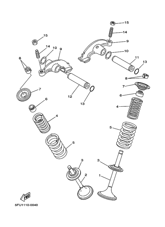 Yamaha 3Y1-12116-00 Seat, Valve Spring — shown on the Valve parts diagram