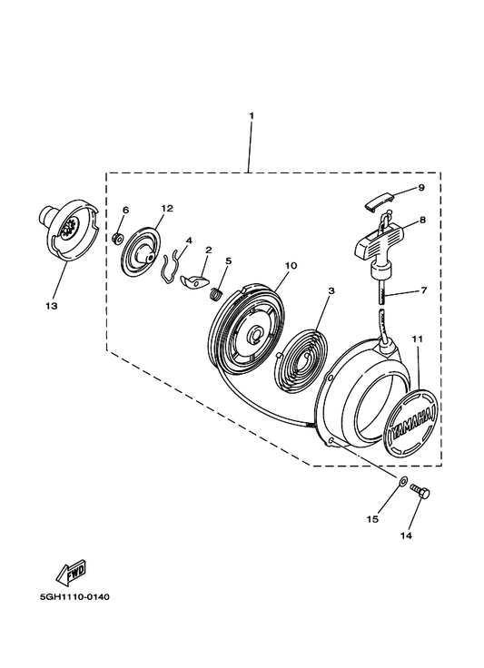 Yamaha 21V-15716-01 . Plate, Drive — shown on the Starter parts diagram