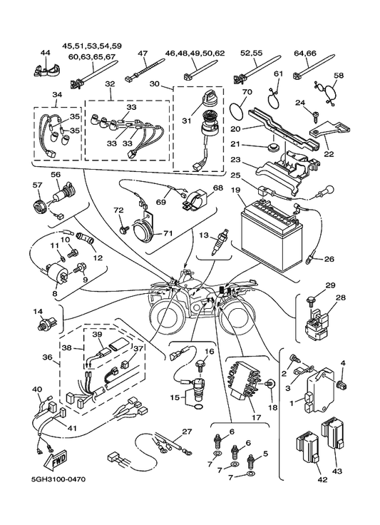 Yamaha 93210-45742 O-Ring — shown on the Electrical 1 parts diagram