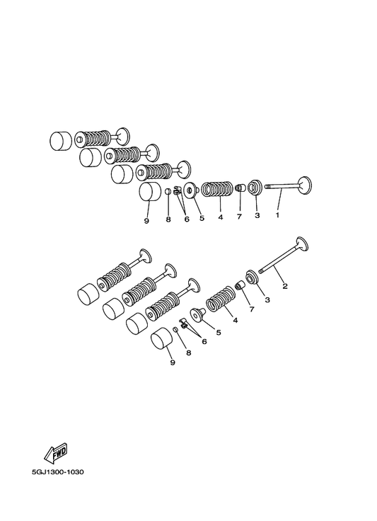 Yamaha 5GJ-12111-00 Valve, Intake — shown on the Valve parts diagram