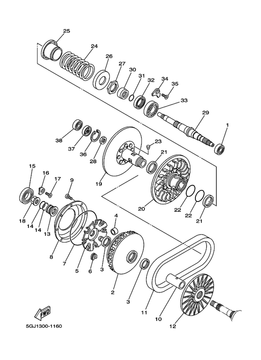 Yamaha 93102-42004 Oil Seal — shown on the Clutch 2 parts diagram