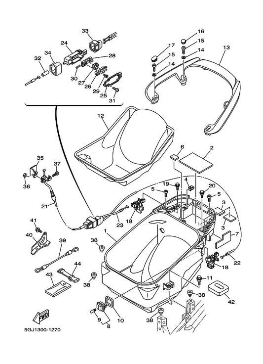 Yamaha 90201-08088 Washer, Plain — shown on the Seat 2 parts diagram