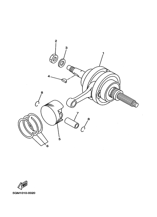 Yamaha 4HC-11636-01 Piston (0.50Mm O/S) — shown on the Crankshaft & Piston parts diagram