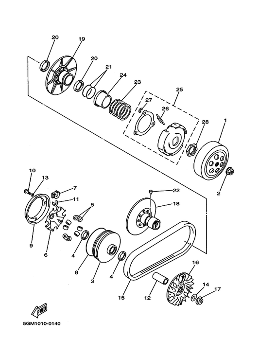 Yamaha 4CW-17632-01 Weight — shown on the Clutch parts diagram