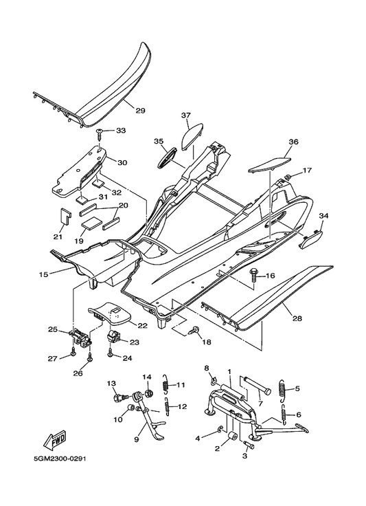 Yamaha 90506-20158 Spring, Tension — shown on the Stand & Footrest parts diagram