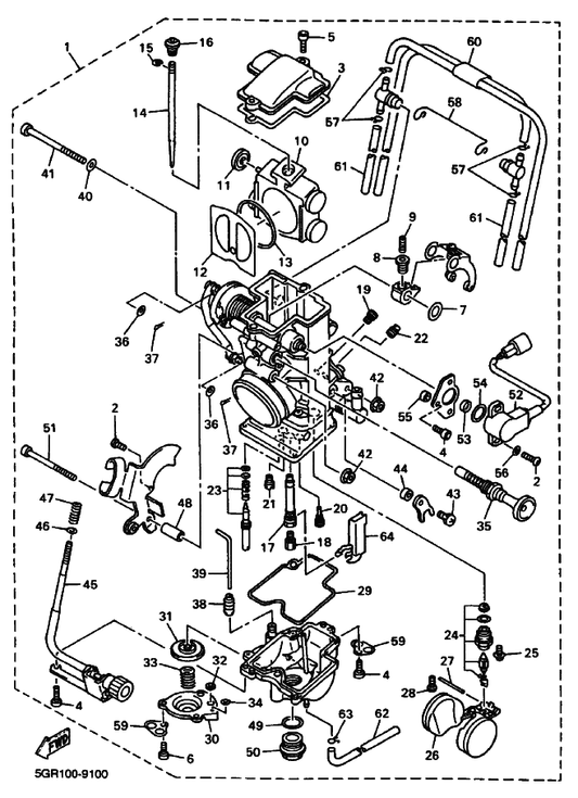 Yamaha 3TJ-1494F-13 . Jet — shown on the Carburetor parts diagram