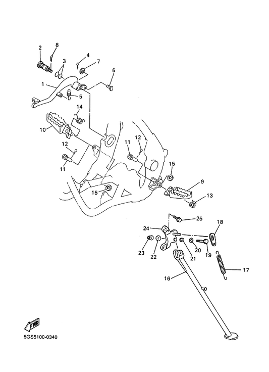 Yamaha 90201-112U6 Washer, Plate — shown on the Stand & Footrest parts diagram