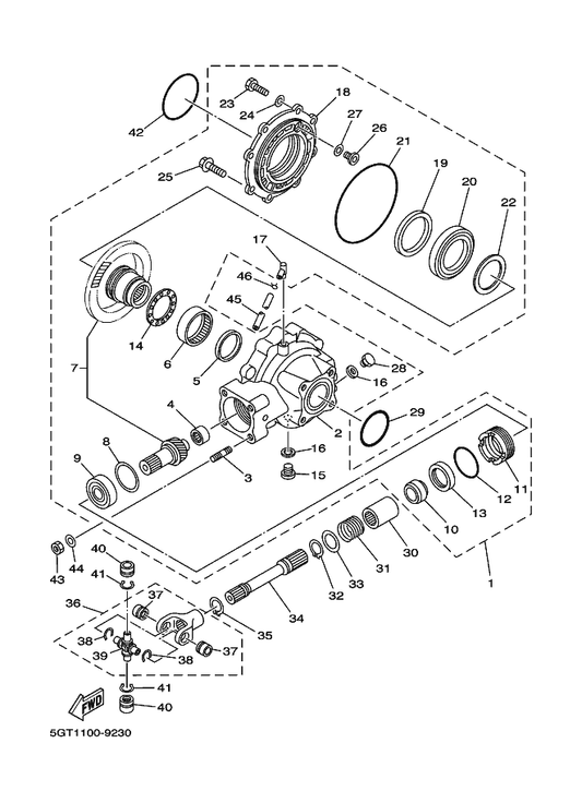 Yamaha 99009-25400 Circlip — shown on the Drive Shaft parts diagram