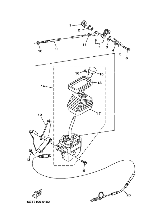 Yamaha 4WV-18115-00 Rod, Shift — shown on the Shift Shaft parts diagram