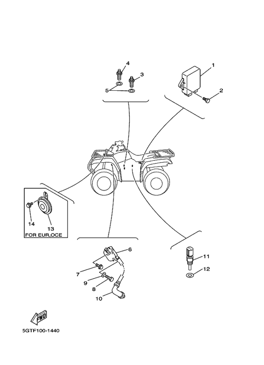 Yamaha 5GT-85540-00 C.D.I. Unit Assy — shown on the Electrical 1 parts diagram