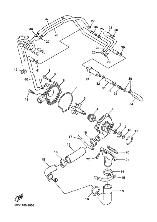 Yamaha 93210-33133 . O-Ring — shown on the Water Pump parts diagram