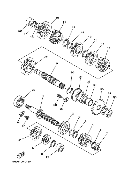 Yamaha 1LX-15383-00 Plate, Bearing Cover — shown on the Transmission parts diagram