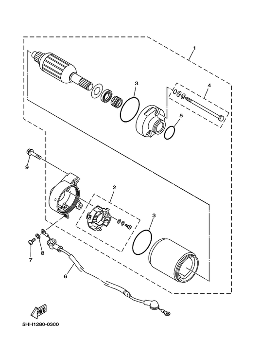 Yamaha 5HP-8183G-00 Cord Comp. — shown on the Starting Motor parts diagram