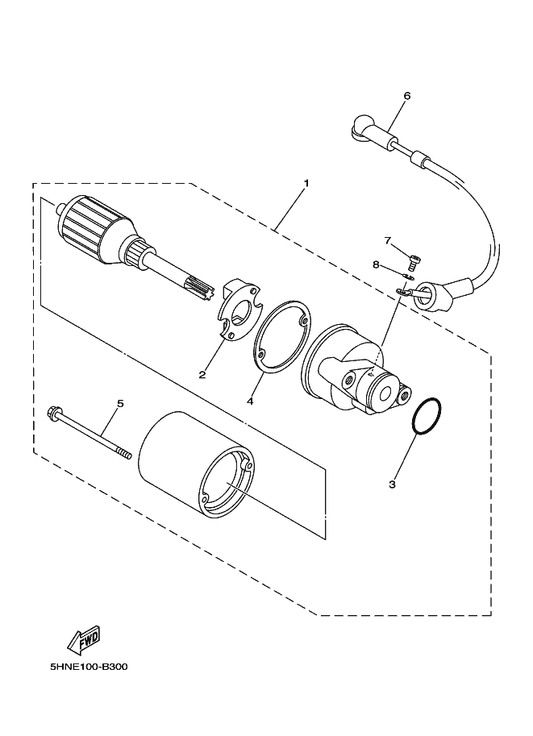 Yamaha 87B-81861-00 . Gasket — shown on the Starting Motor parts diagram