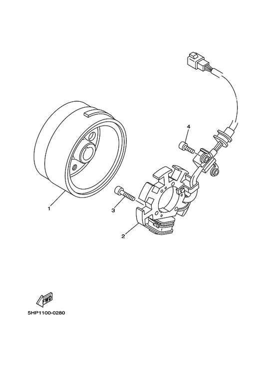 Yamaha 5HP-H5510-02 Stator Assy — shown on the Generator parts diagram