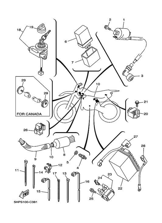 Yamaha 4CK-81960-01 Rectifier & Regulator Assy — shown on the Electrical 1 parts diagram