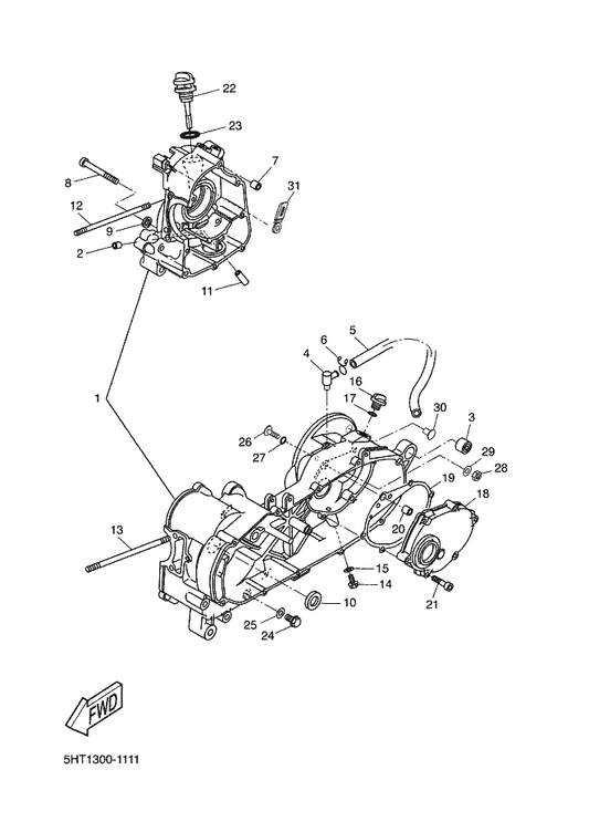 Yamaha 90116-08625 Bolt, Stud — shown on the Crankcase parts diagram