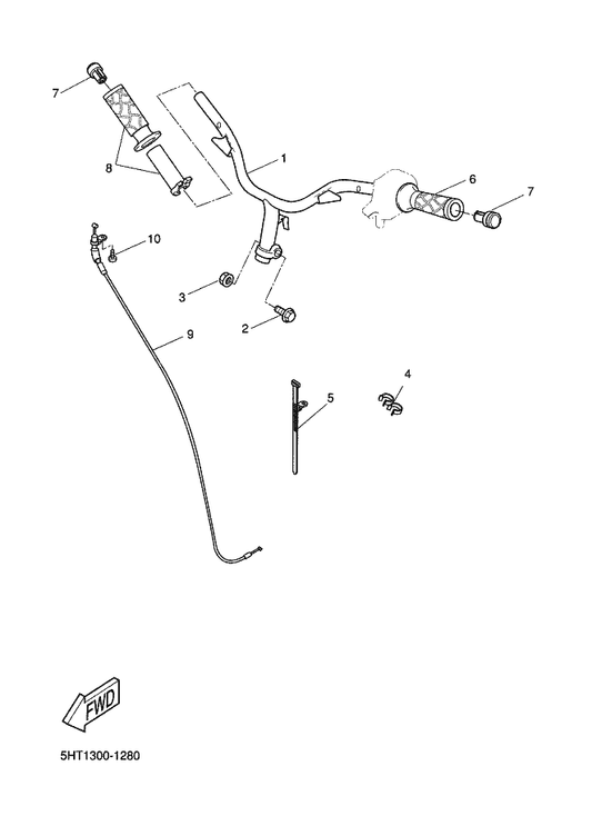 Yamaha 5HT-F6246-10 End, Grip — shown on the Steering Handle & Cable parts diagram