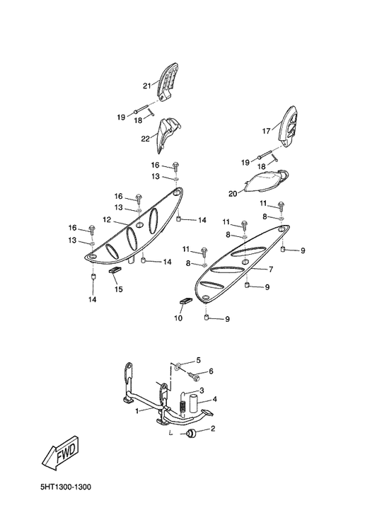 Yamaha 5HT-F8217-00 Damper 1 — shown on the Stand & Footrest parts diagram