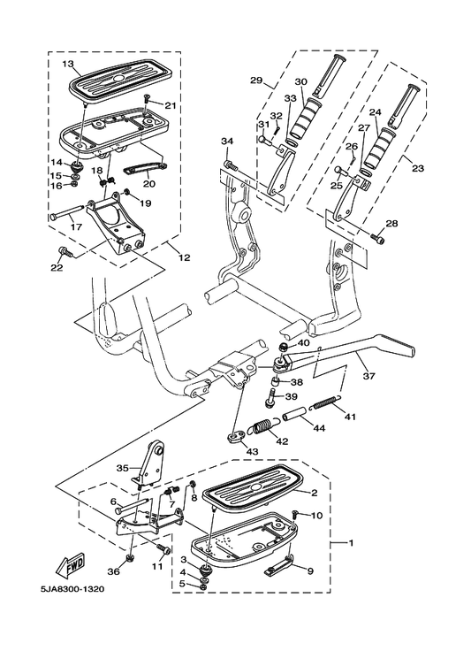 Yamaha 4WM-27413-00 . Cover, Footrest — shown on the Stand & Footrest parts diagram