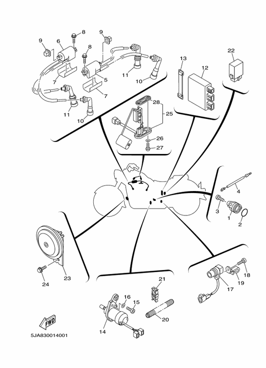 Yamaha 4WM-21266-00 Sheet 1 — shown on the Electrical 1 parts diagram