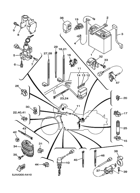 Yamaha 4WM-82568-00 Cover, Main Switch — shown on the Electrical 2 parts diagram