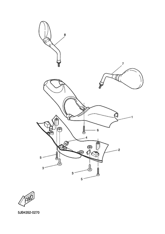 Yamaha 5EU-F6144-00 Cover, Handlebar Lower 1 — shown on the Cowling 1 parts diagram