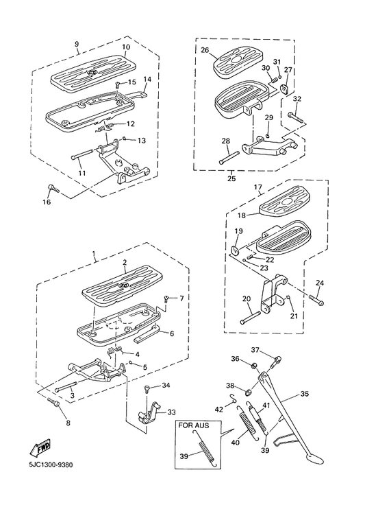 Yamaha 4YE-27437-01 . Washer, Special — shown on the Stand & Footrest parts diagram