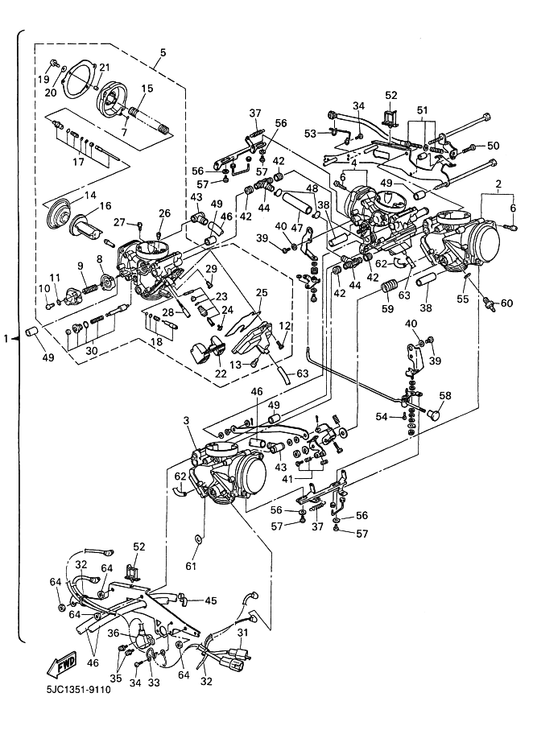 Yamaha 5DM-14396-10 . Pipe — shown on the Carburetor parts diagram