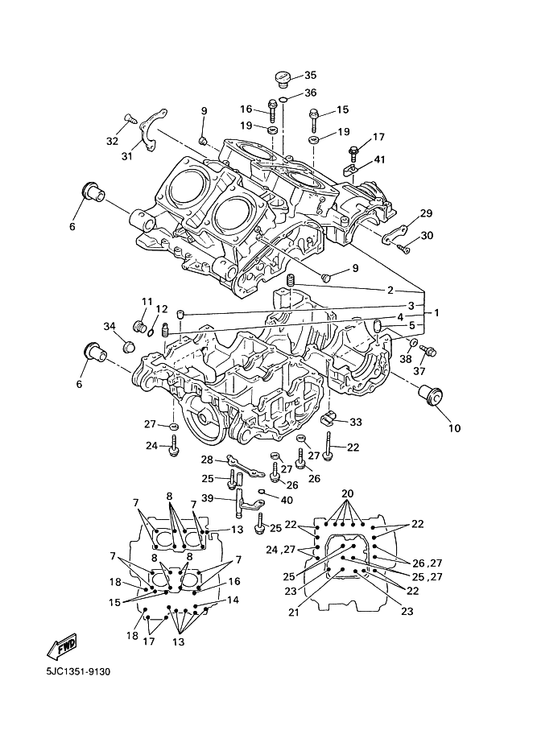 Yamaha 90461-14150 Clamp — shown on the Crankcase parts diagram