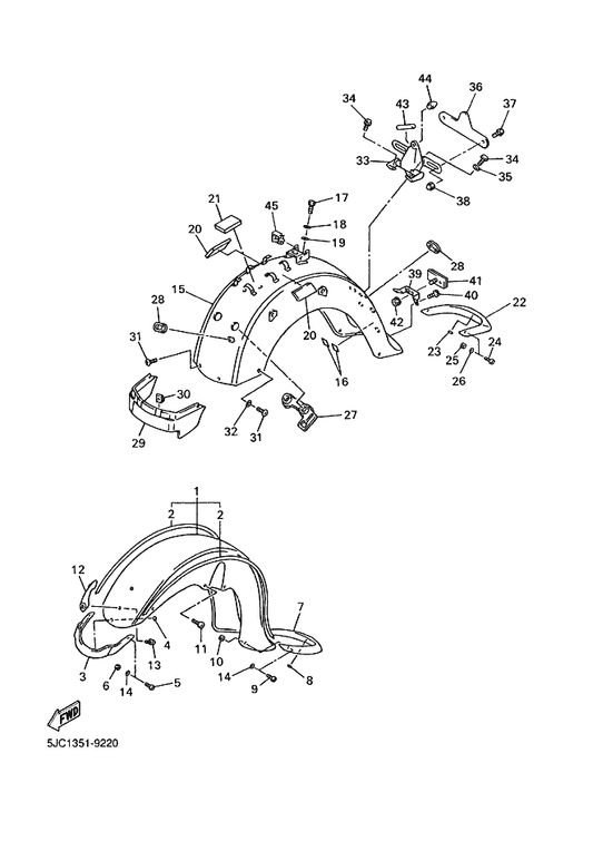 Yamaha 4NL-21577-00 Mascot — shown on the Fender parts diagram