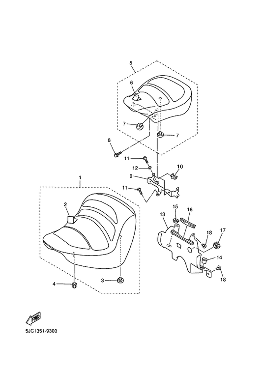 Yamaha 4XY-24796-00 Cover — shown on the Seat parts diagram