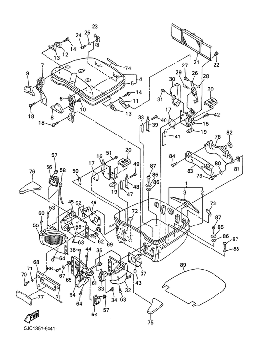 Yamaha 90201-065G8 . Washer, Plate — shown on the Travel Bag parts diagram