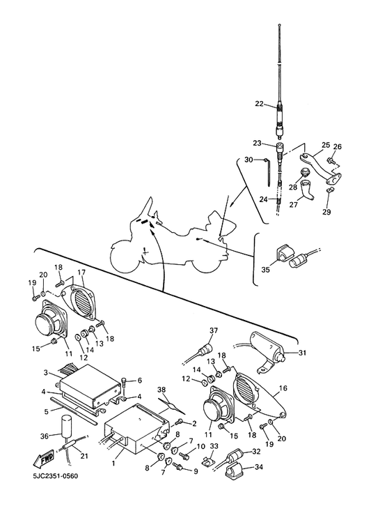Yamaha 4XY-88196-00 Cord, Head Set 1 — shown on the Audio Equipment 1 parts diagram