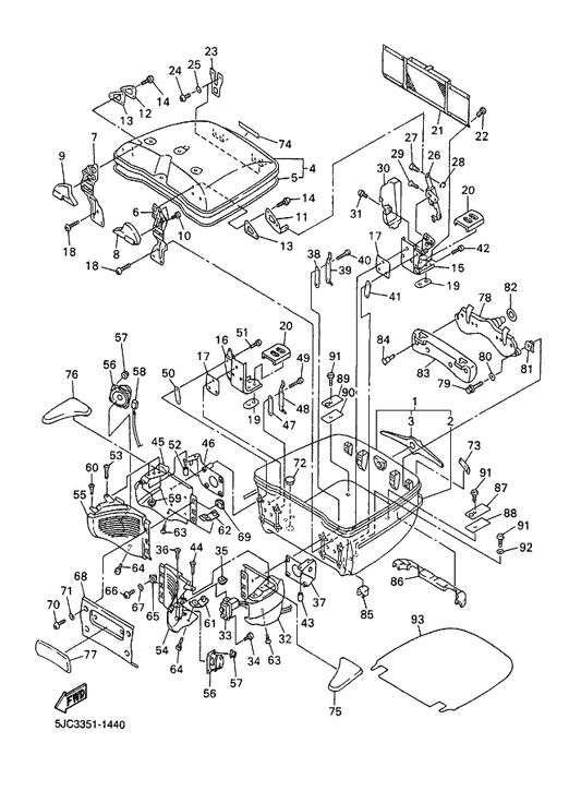 Yamaha 90202-05088 . Washer, Plate — shown on the Travel Bag parts diagram