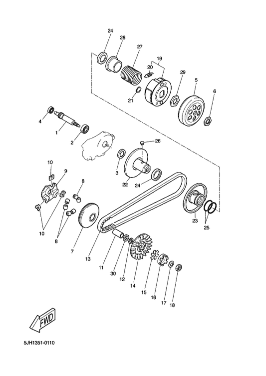 Yamaha 93306-20009 . Bearing — shown on the Clutch parts diagram