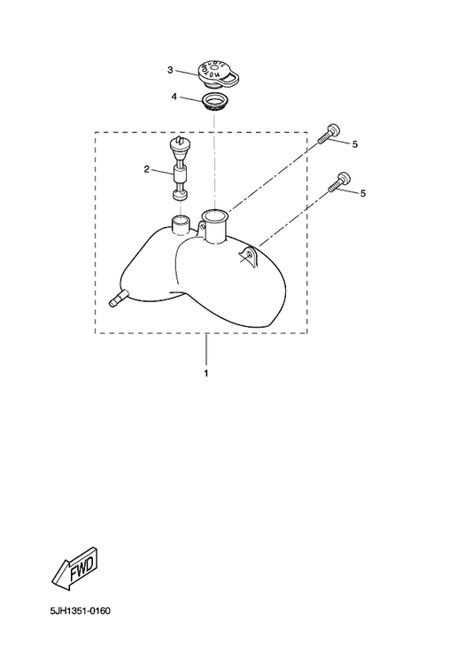 Yamaha 5JH-WF175-00 Oil Tank Assy — shown on the Oil Tank parts diagram