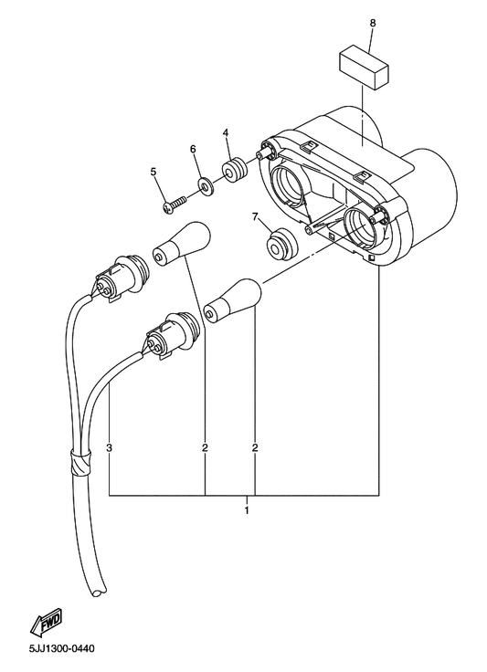 Yamaha 5JJ-84710-01 Taillight Unit Assy — shown on the Taillight parts diagram