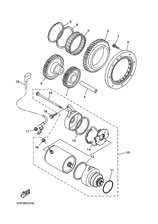 Yamaha 4G0-81844-00 . . Gasket — shown on the Starter parts diagram