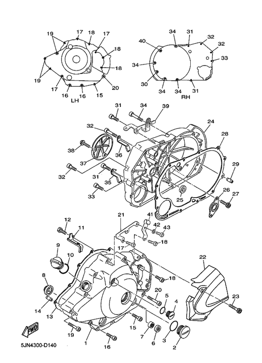 Yamaha 90462-10003 Clamp — shown on the Crankcase Cover 1 parts diagram