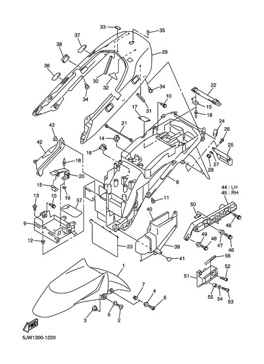 Yamaha 5JW-21647-00 Band — shown on the Fender parts diagram