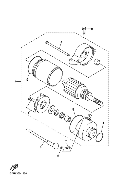 Yamaha 3P6-8183G-00 Cord Comp. — shown on the Starting Motor parts diagram