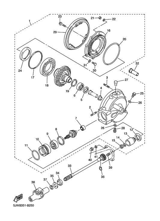 Yamaha 90201-166R5 . Washer, Plate — shown on the Drive Shaft parts diagram