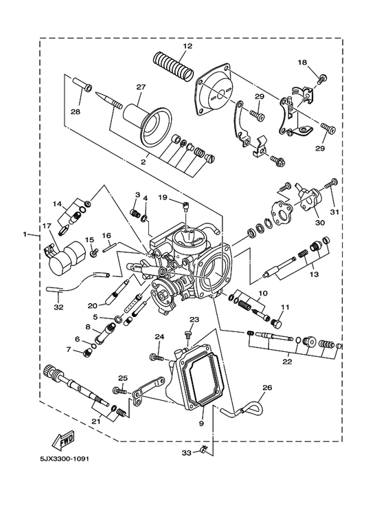 Yamaha 4RF-14940-00 . Diaphragm Assy — shown on the Carburetor parts diagram